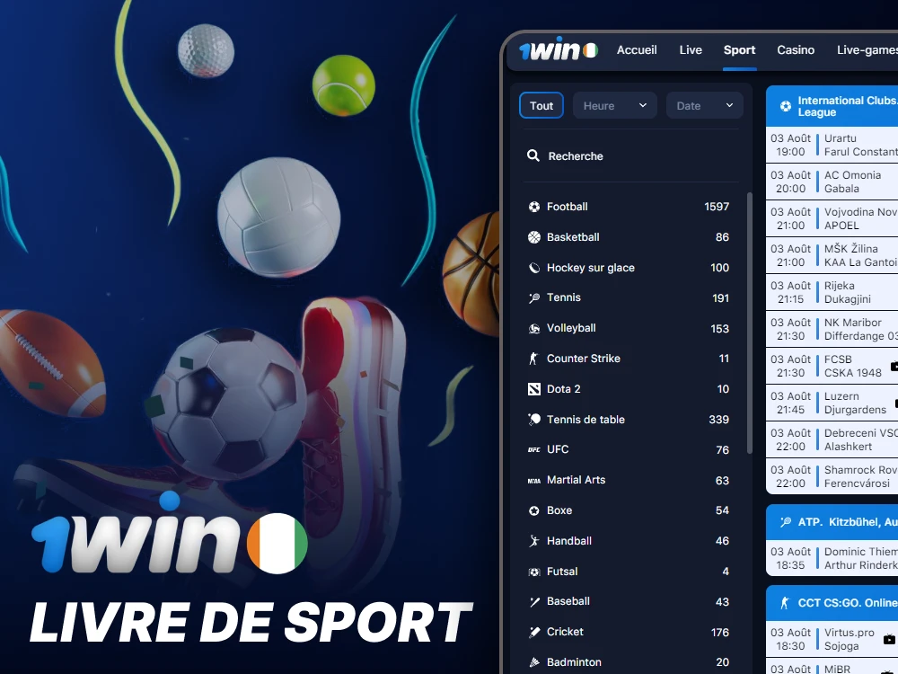 Sports Book 1Win Côte d'Ivoire