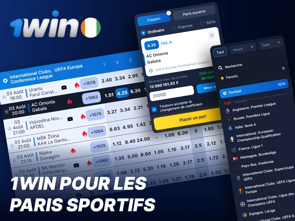 Paris sportifs chez 1Win Côte d'Ivoire