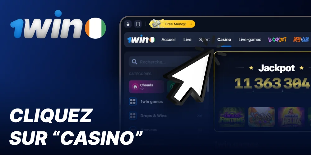 Allez dans la section du casino 1win