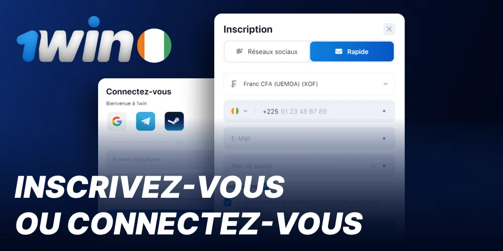 S'inscrire ou se connecter à 1win