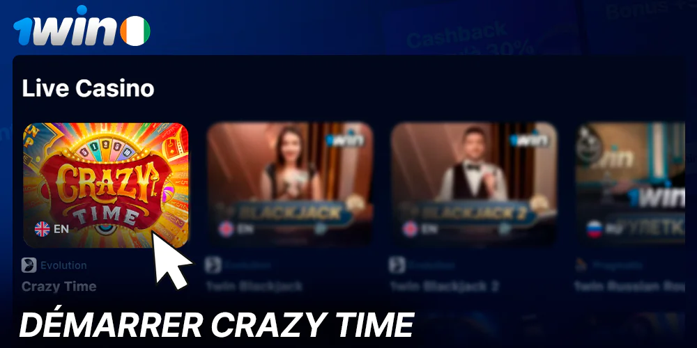 Démarrer le jeu Crazy Time