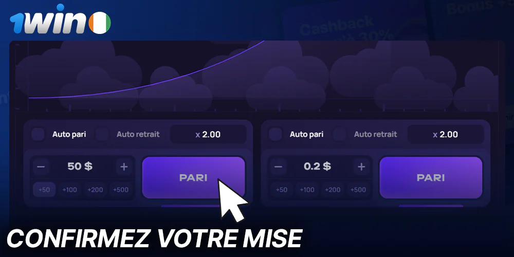 Placez un pari dans le jeu Lucky Jet sur 1win