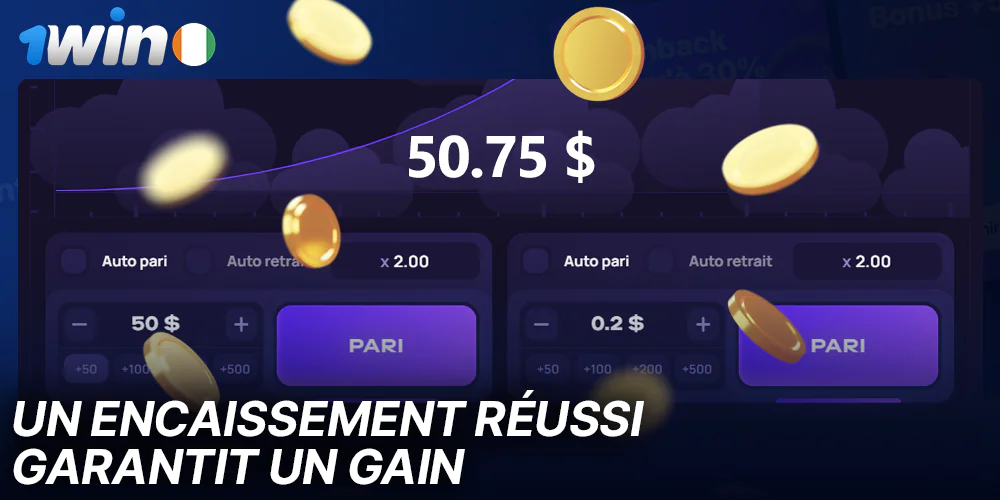 Recevez vos gains à Lucky Jet sur 1win