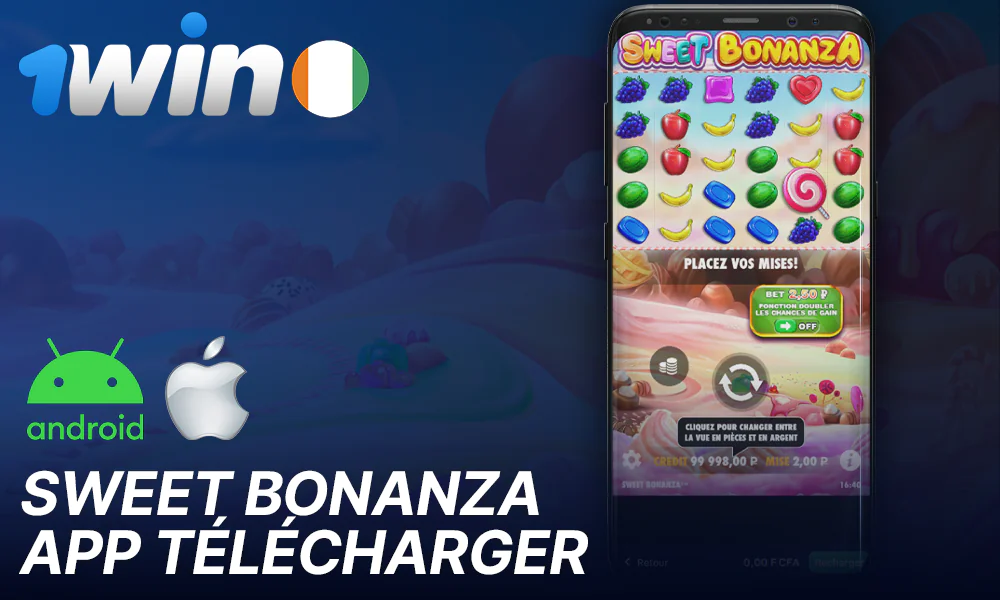 1Win application mobile pour jouer à Sweet Bonanza